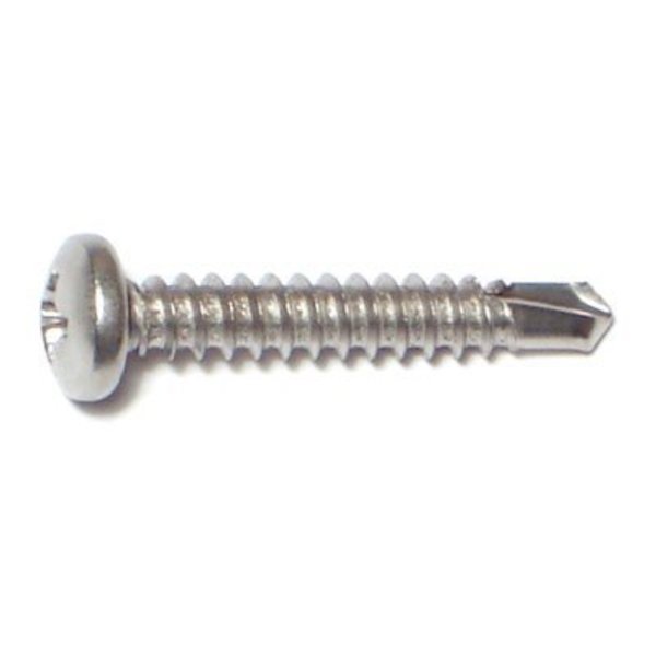 Midwest Fastener Self-Drilling Screw, #8 x 1 in, Stainless Steel Pan Head Phillips Drive, 15 PK 79103